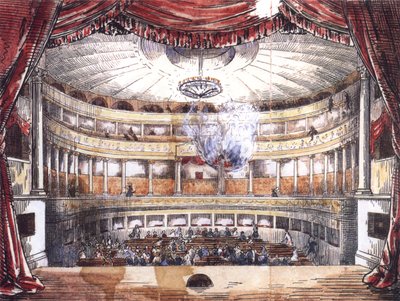 Fire at the Karlsruhe Court Theatre on February 28, 1847 by Unknown